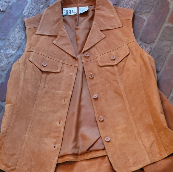 Bill Blass Jeans vtg suede leather pants and vest size 8 - Picture 6 of 12